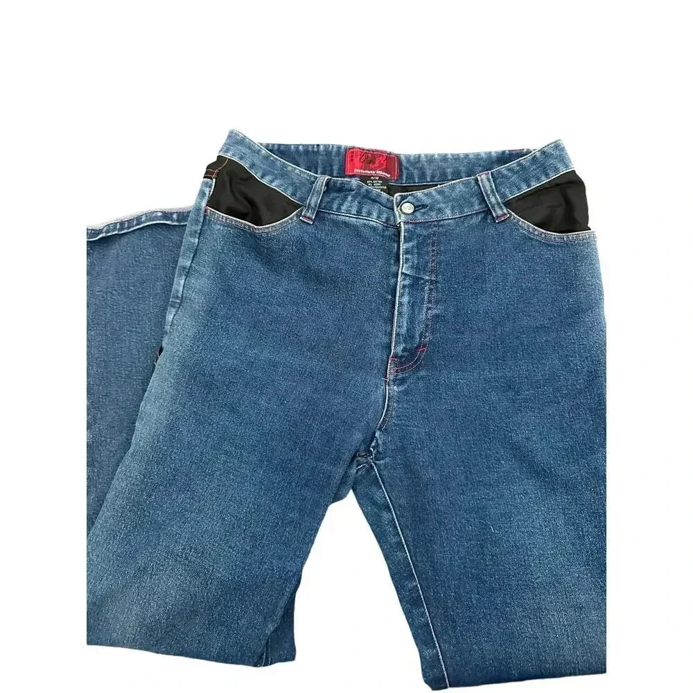 Johnny Blaze Flame Straight Leg Mid Rise Denim Blue Jeans Size 11/12